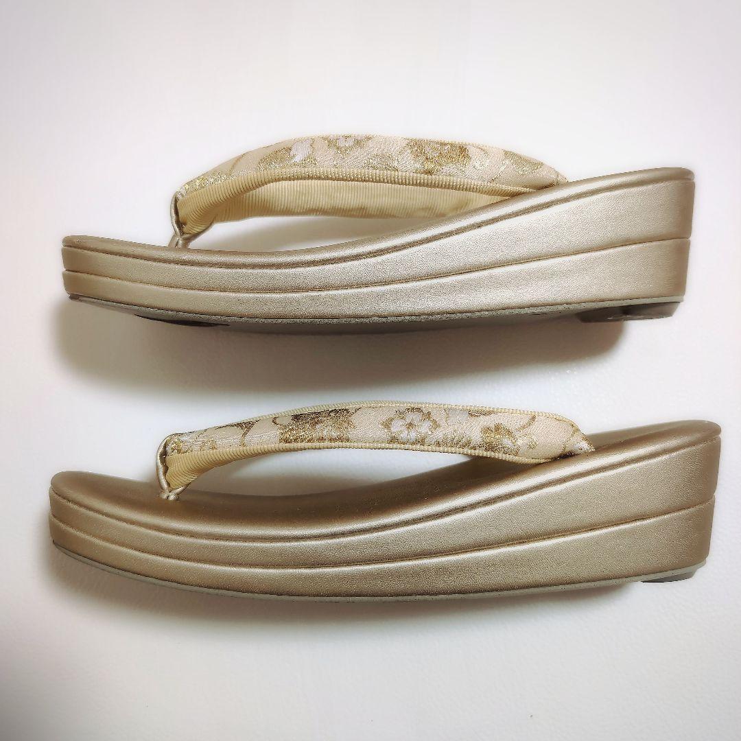 専用✨美品✨和装バッグ草履　セット　フォーマル　帯地　唐草　ゴールド　金