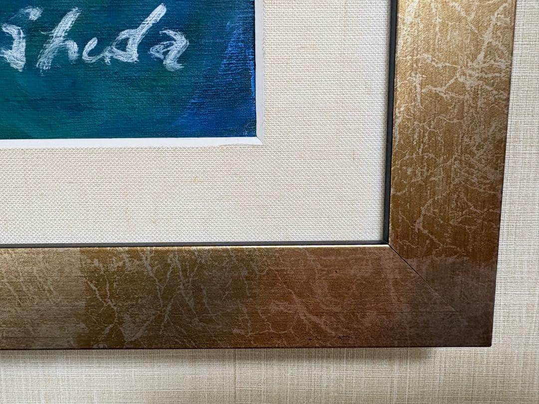 油彩原画　『睡蓮』　F8キャンバス　額装品