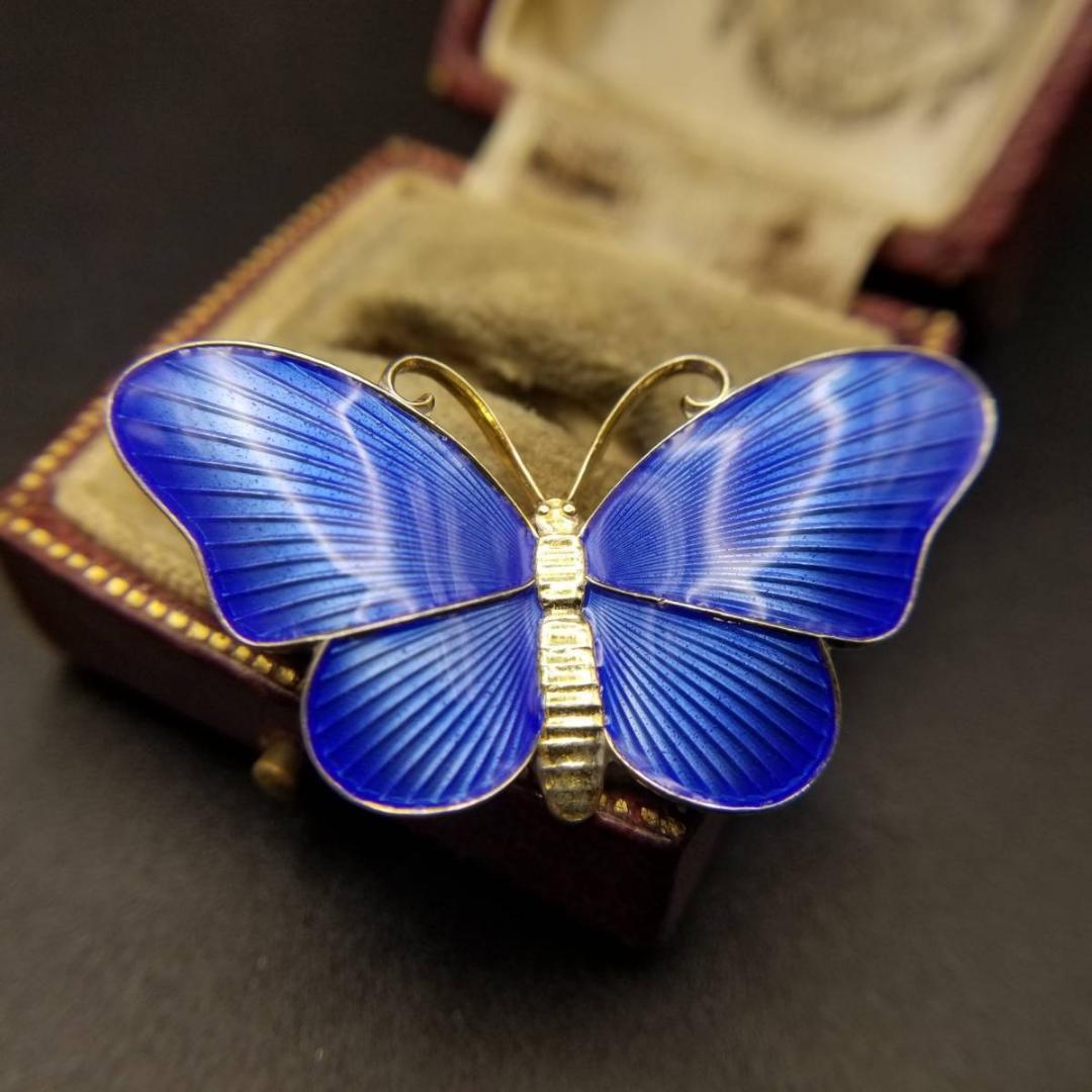 50'60's Ivar Holth ノルウェー ヴィンテージ青い蝶のブローチ