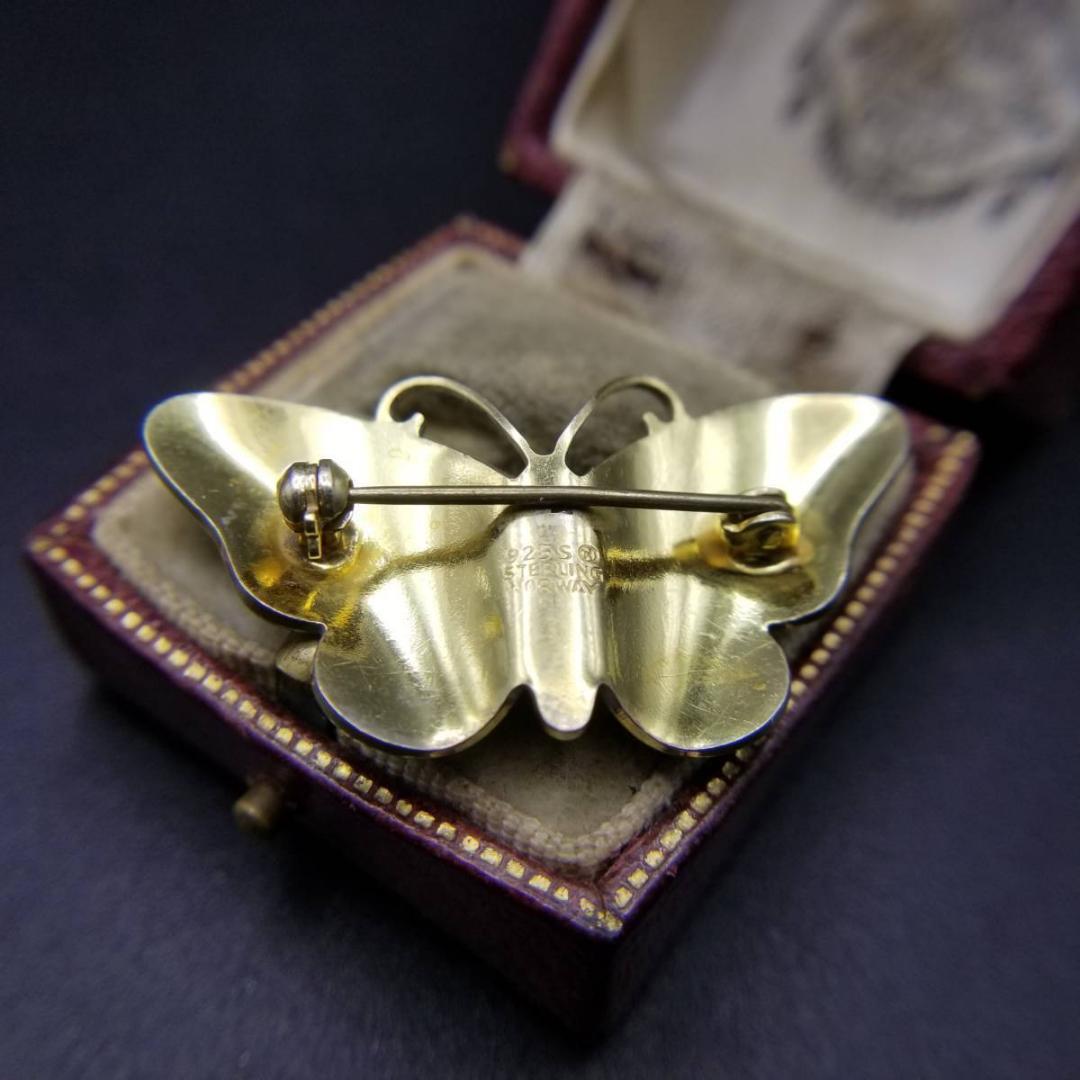 50'60's Ivar Holth ノルウェー ヴィンテージ青い蝶のブローチ