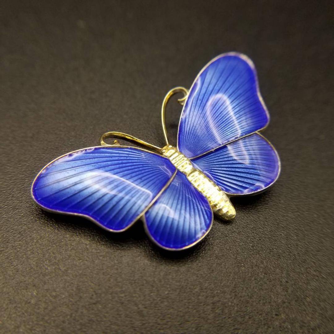 50'60's Ivar Holth ノルウェー ヴィンテージ青い蝶のブローチ