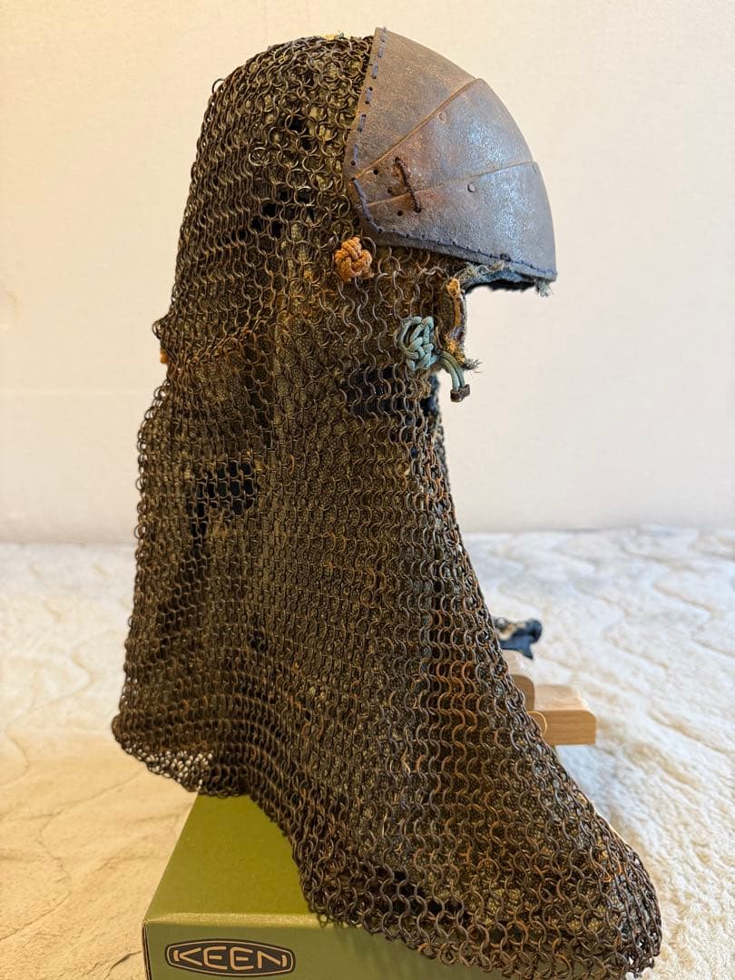 ⭕️ 江戸時代　鎖帷子　【鉢金付き鎖頭巾】　幕末　新撰組　忠臣蔵　❶