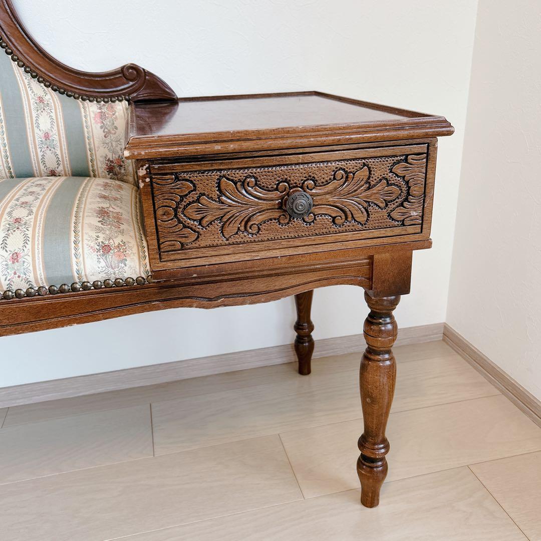 アンティーク テレフォンチェア ヴィンテージ イタリア テレフォンベンチ