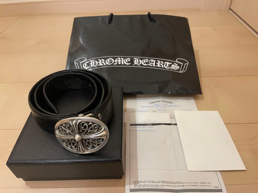 原本無修正クロムハーツクラシックオーバルクロスバックル＋ベルトストラップ(オマケ