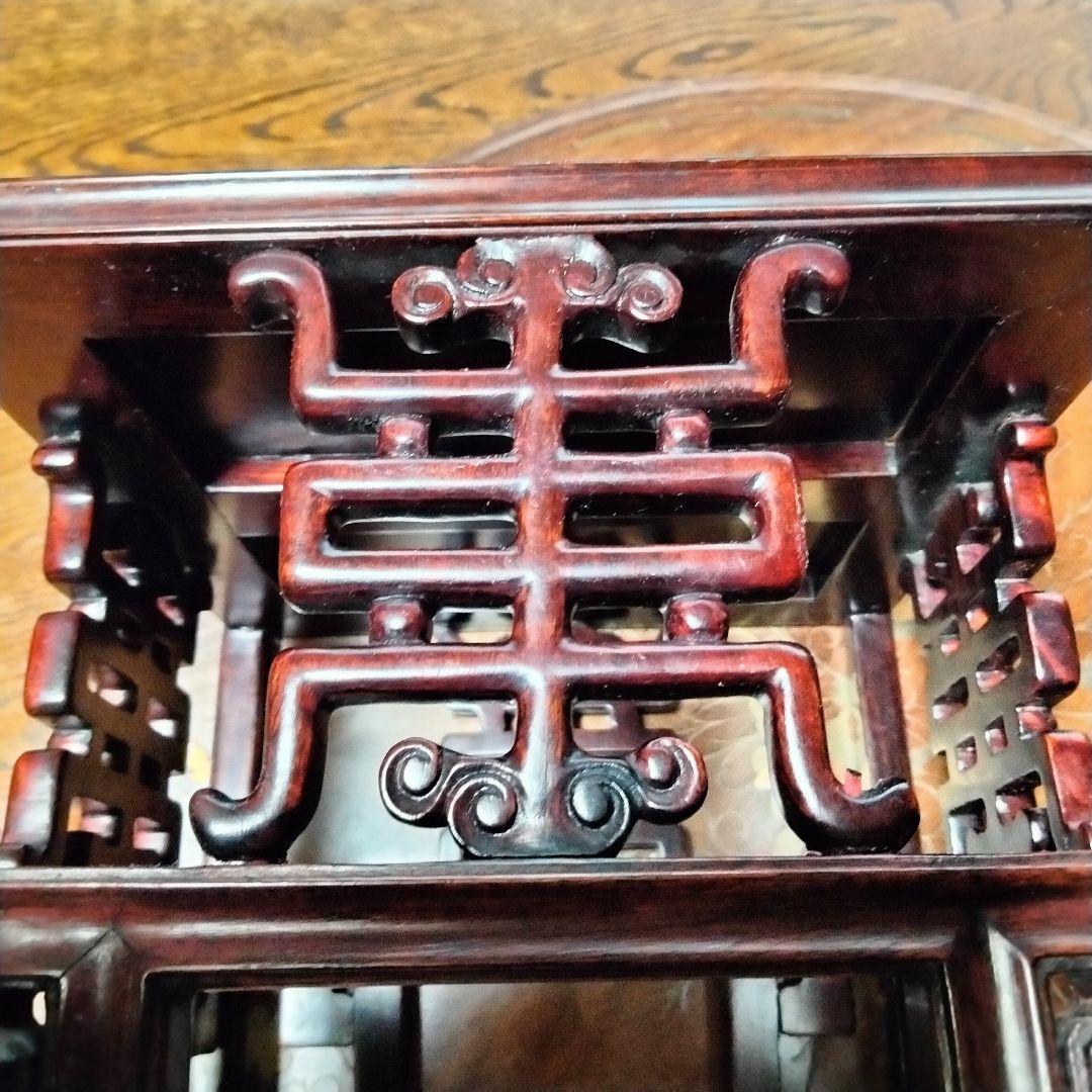 花台 中国 唐木　花台飾台　香炉台　盆栽台　正方卓 中国美術　訳アリ品