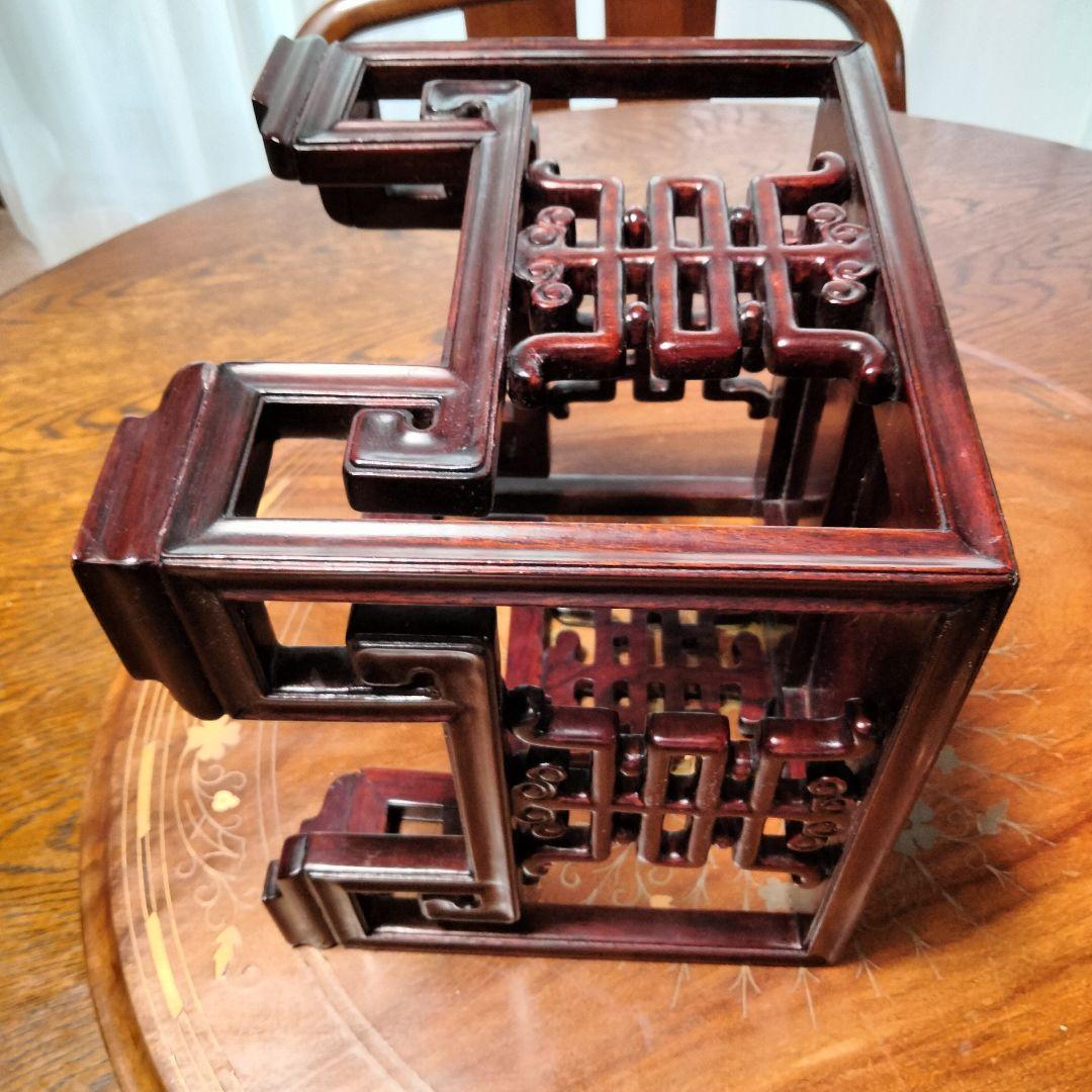 花台 中国 唐木　花台飾台　香炉台　盆栽台　正方卓 中国美術　訳アリ品