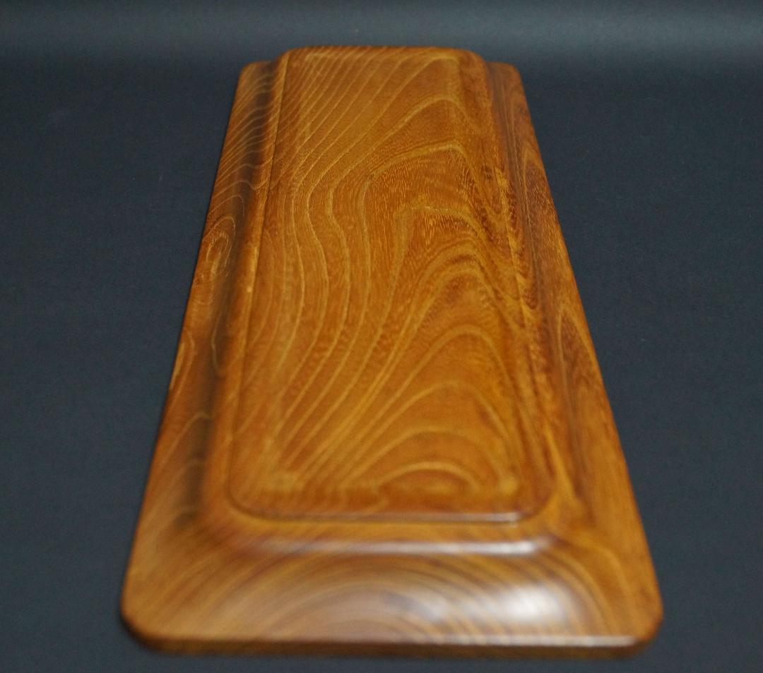 木製 欅製 長方盆 刳り貫き 煎茶盆 / 煎茶道具