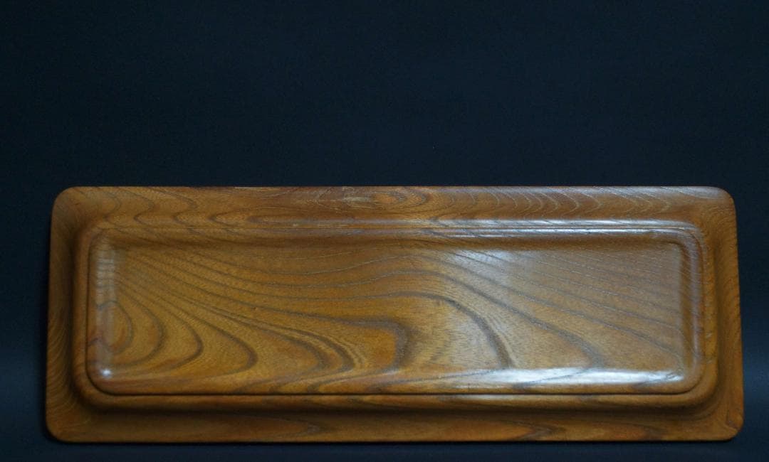 木製 欅製 長方盆 刳り貫き 煎茶盆 / 煎茶道具