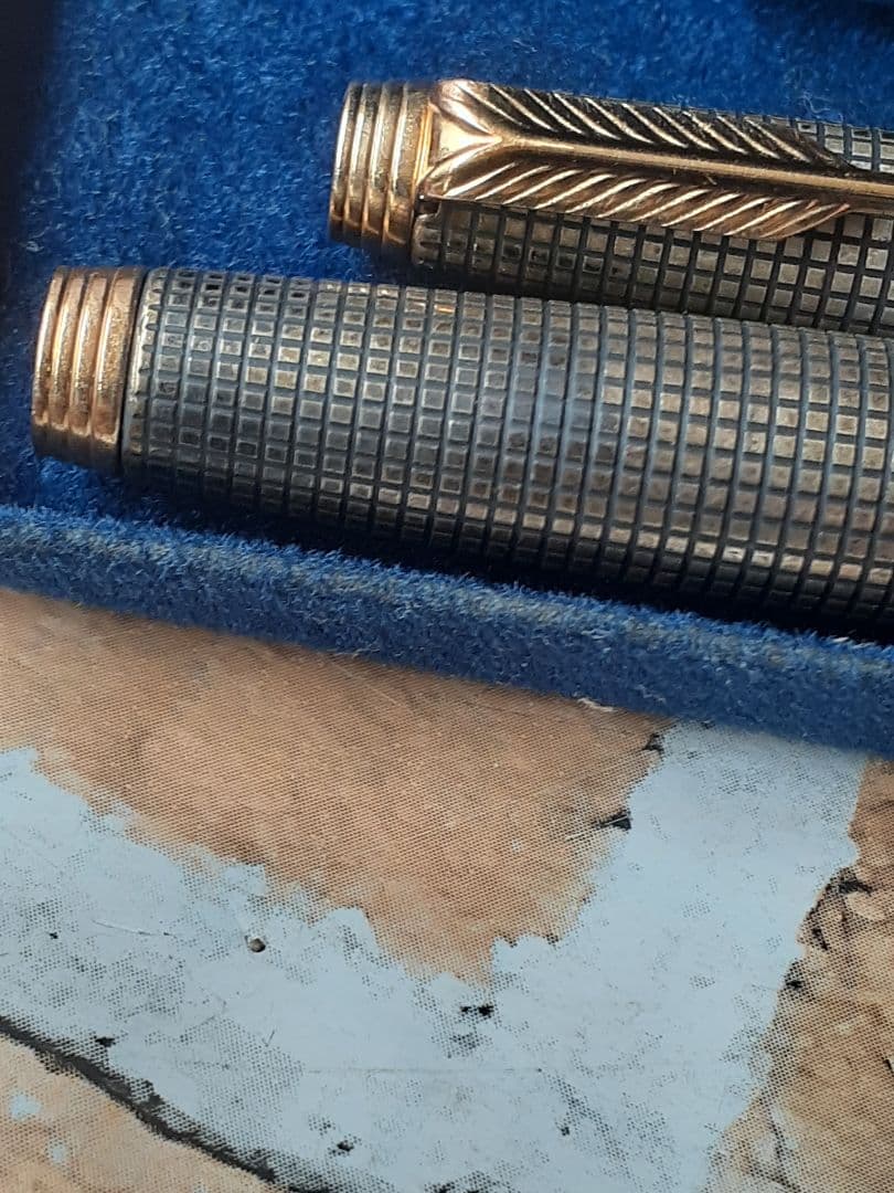 へ*可様 Parker 万年筆セット シルバー メッシュデザイン