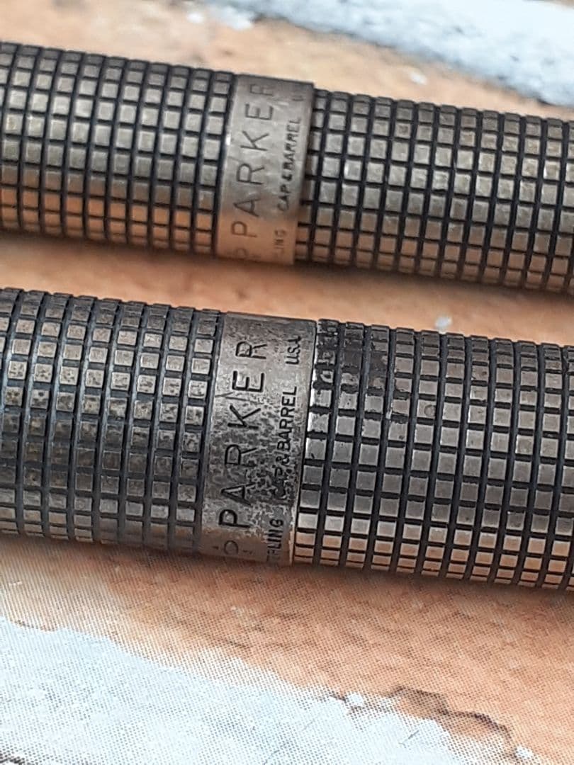 へ*可様 Parker 万年筆セット シルバー メッシュデザイン