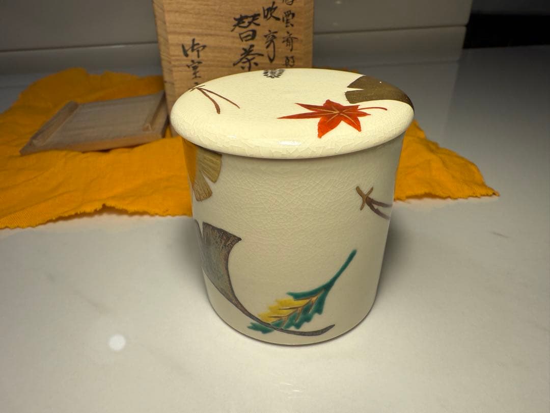 替茶器 吹寄 鵬雲斎好写　御室窯　共箱入　薄茶器