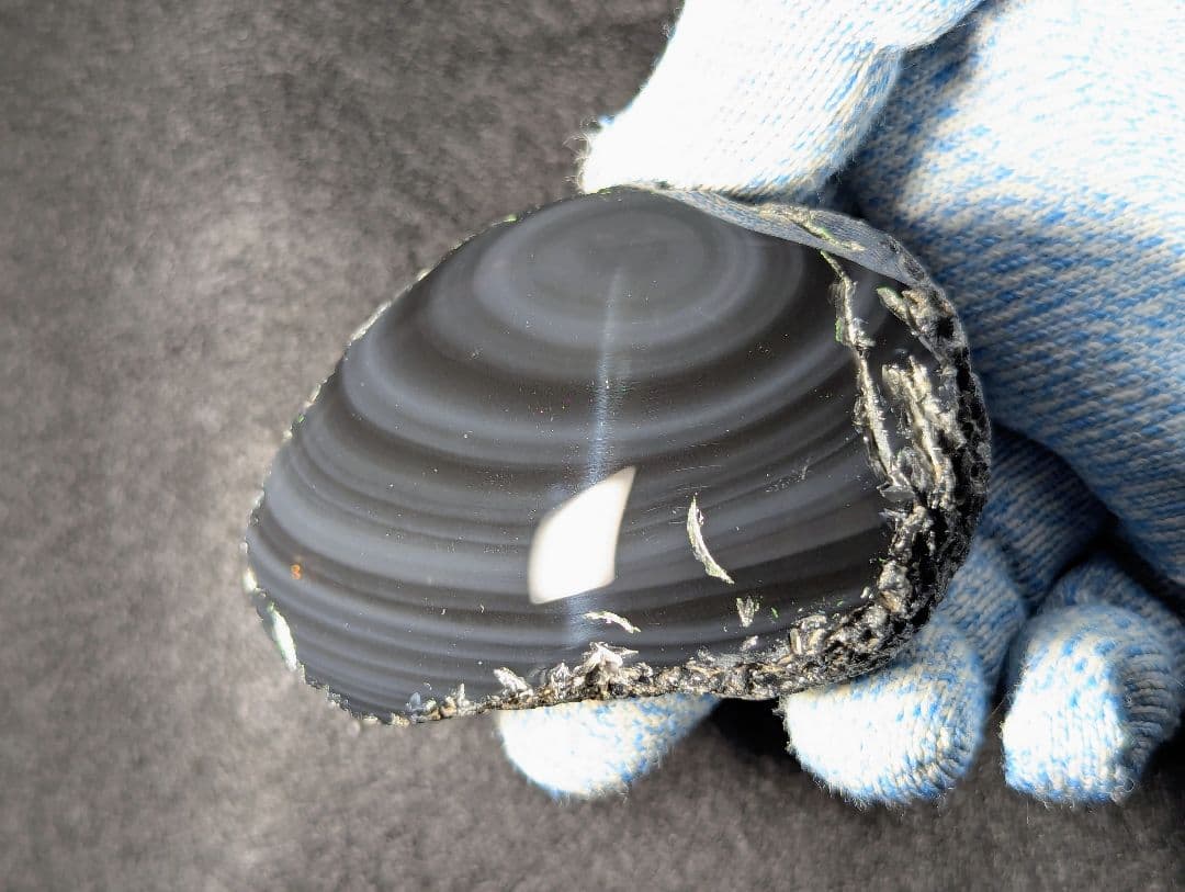 【研磨品】十勝石玲瓏　北海道産レインボーオブシディアン　十勝石　玲瓏石