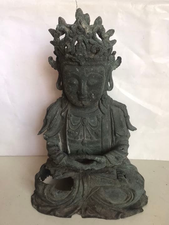 古董，明代佛像，藏友旧藏寄賣，青銅製古美術品，高3⃣️1⃣️cm，重4100克