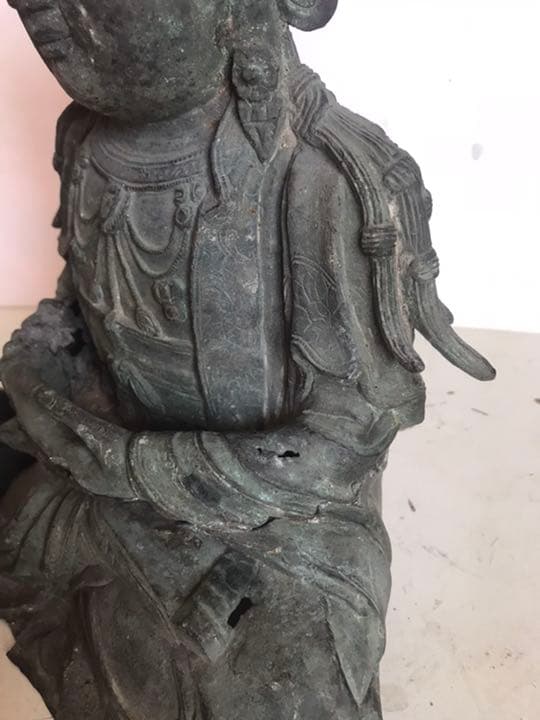 古董，明代佛像，藏友旧藏寄賣，青銅製古美術品，高3⃣️1⃣️cm，重4100克