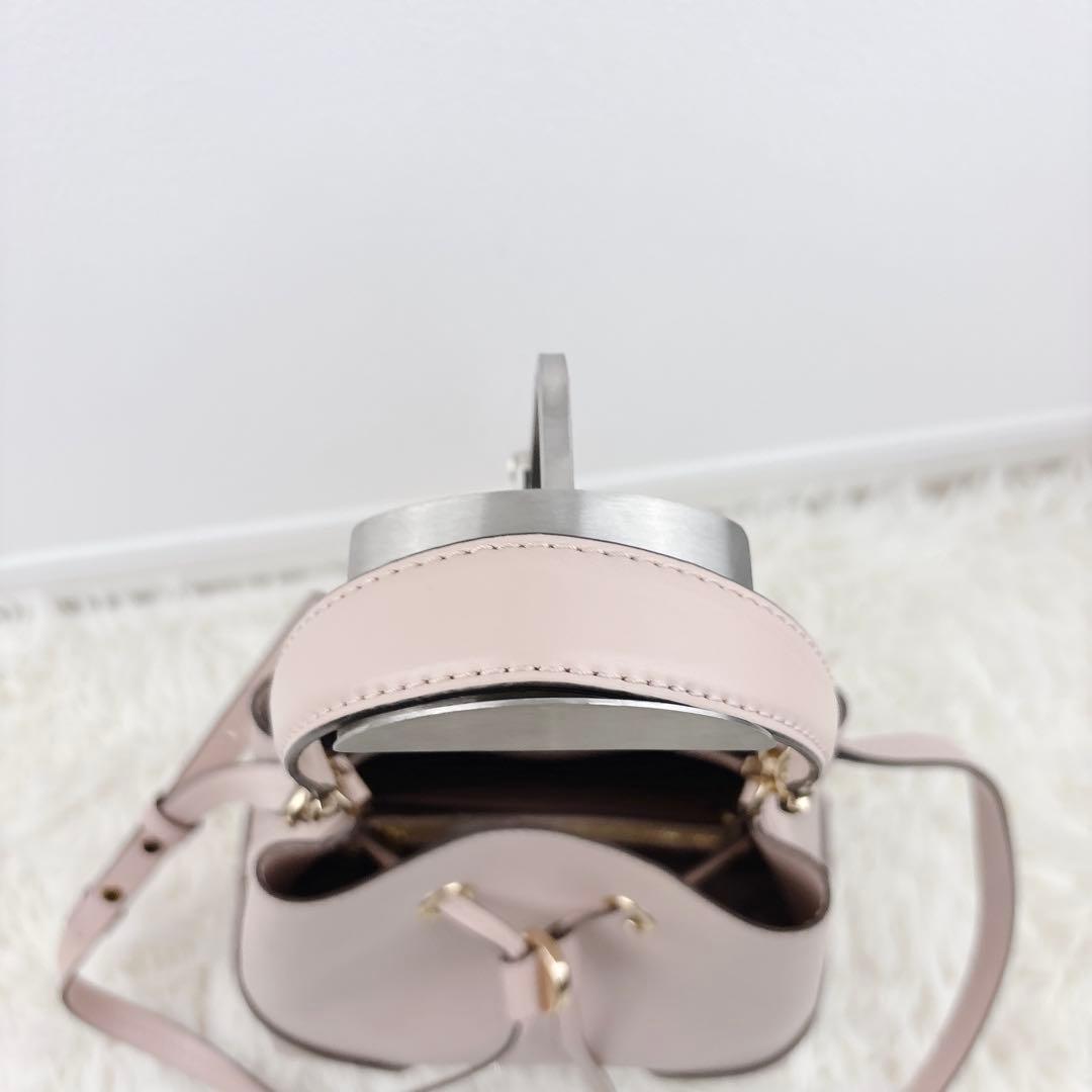 美品✨マイケルコース レザー巾着ショルダーバッグ ピンクベージュ　2way