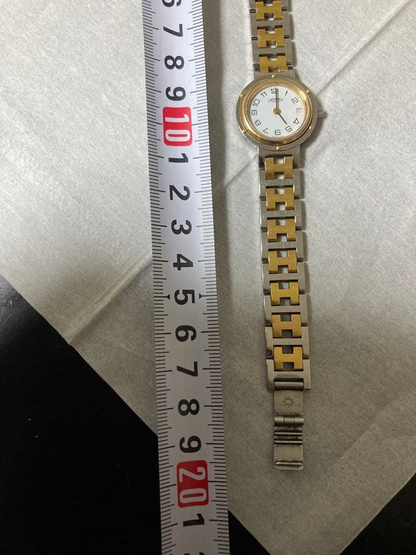 HERMES アナログ時計 シルバー/ゴールド