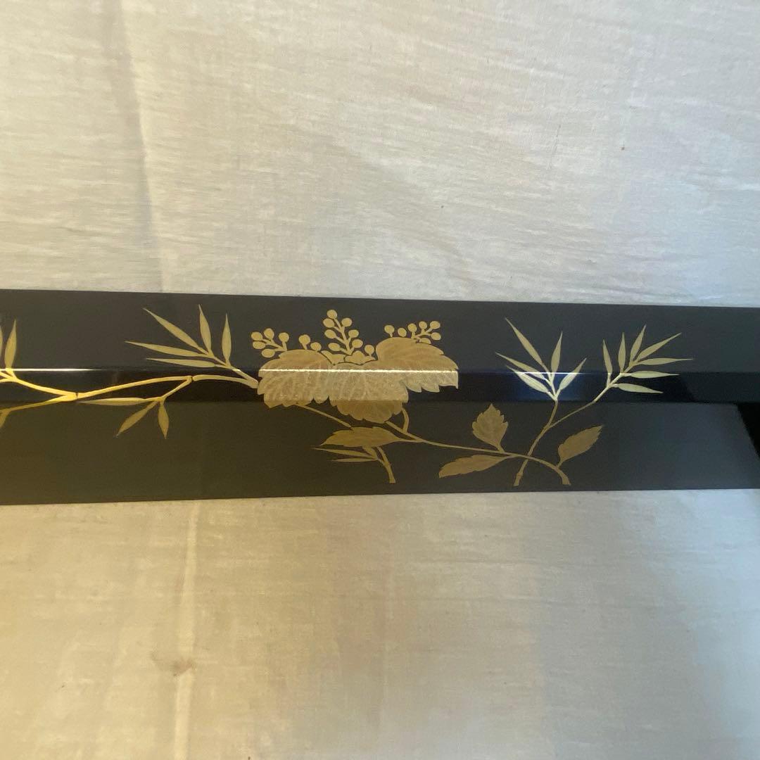 漆塗　炉縁　桐文　金蒔絵　祐哲　茶道具　茶道　共箱