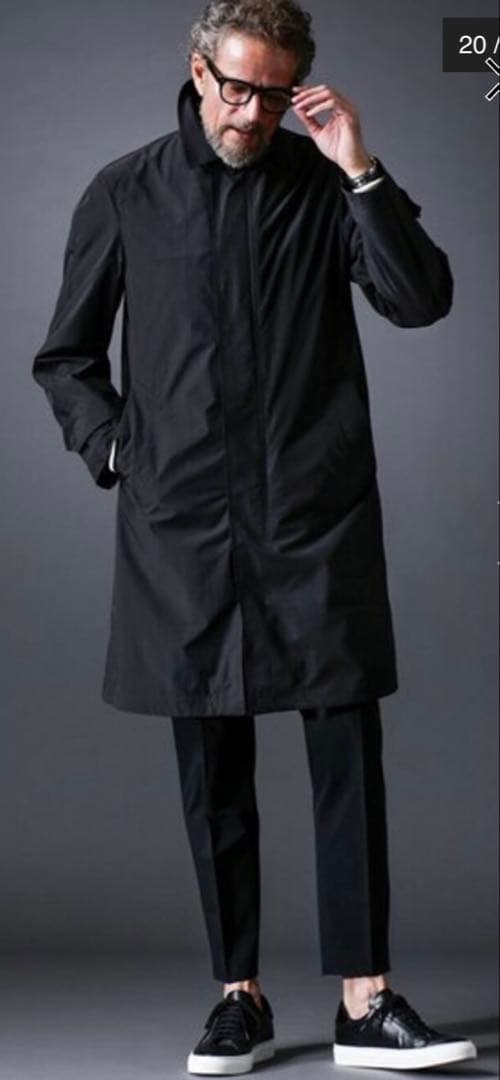 美品 ブリーフィング ウィルラウンジ パッカブルコート ステンカラー グレー L