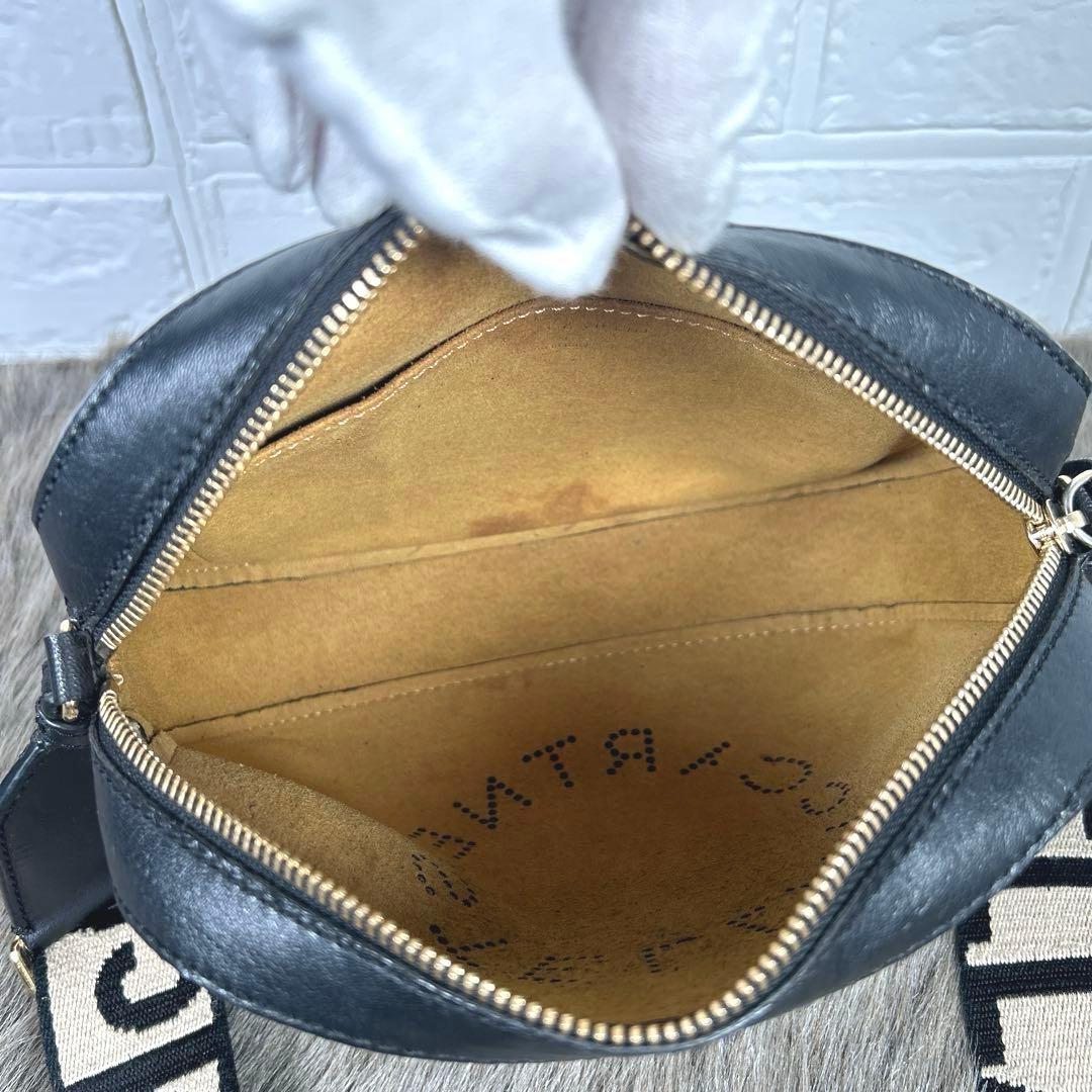 ステラマッカートニー　ショルダーバッグ　サークルロゴ　黒　カメラバッグK1486