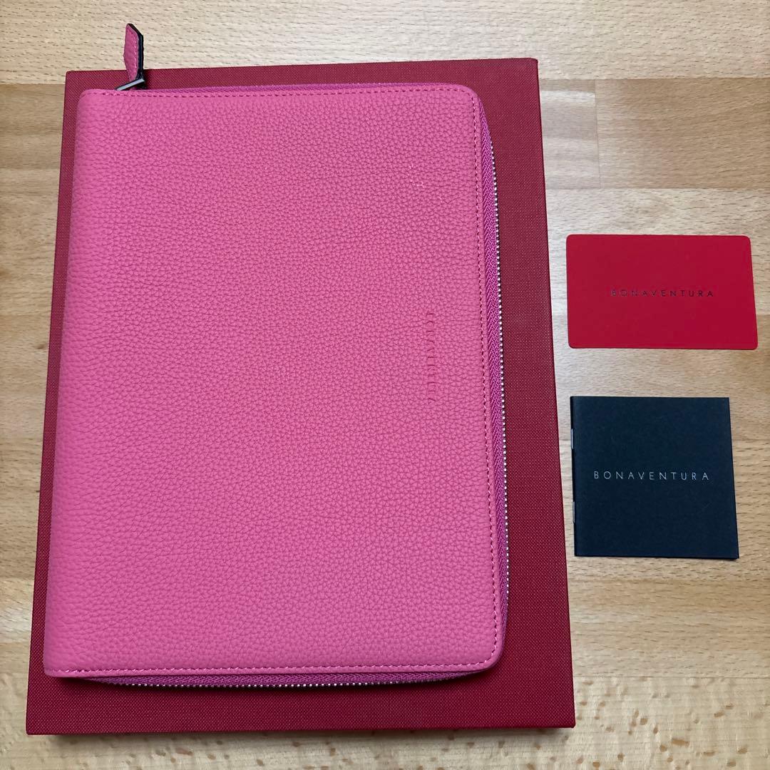 お値下げ！BONAVENTURA ピンク レザー ノートカバー　A5