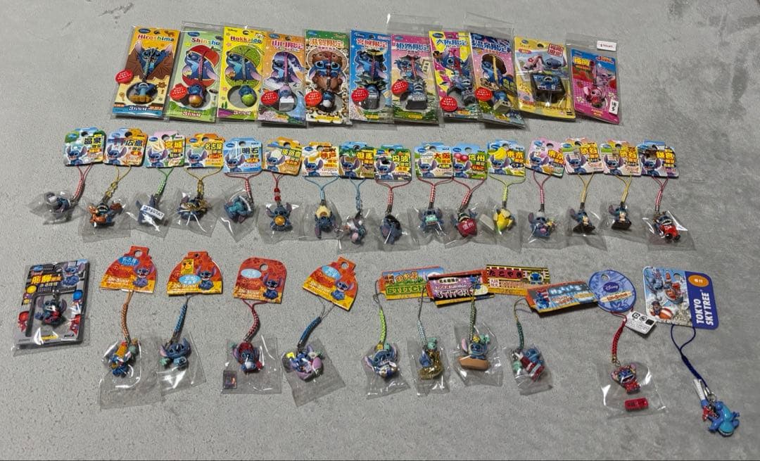 ご当地スティッチ ストラップ 38点セット 未使用品