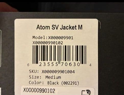 ジャケット・アウター ARC'TERYX ATOM SV JACKET Black M 2025