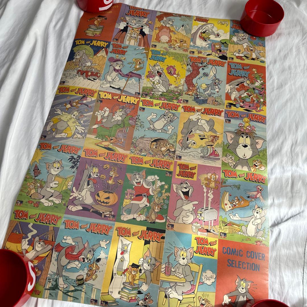 廃盤　大判　ポスター　トムとジェリー　コミック　総柄