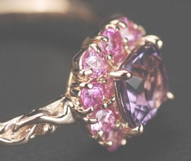 専用ですアメシスト×ピンクサファイア　花色のハーモニーリング