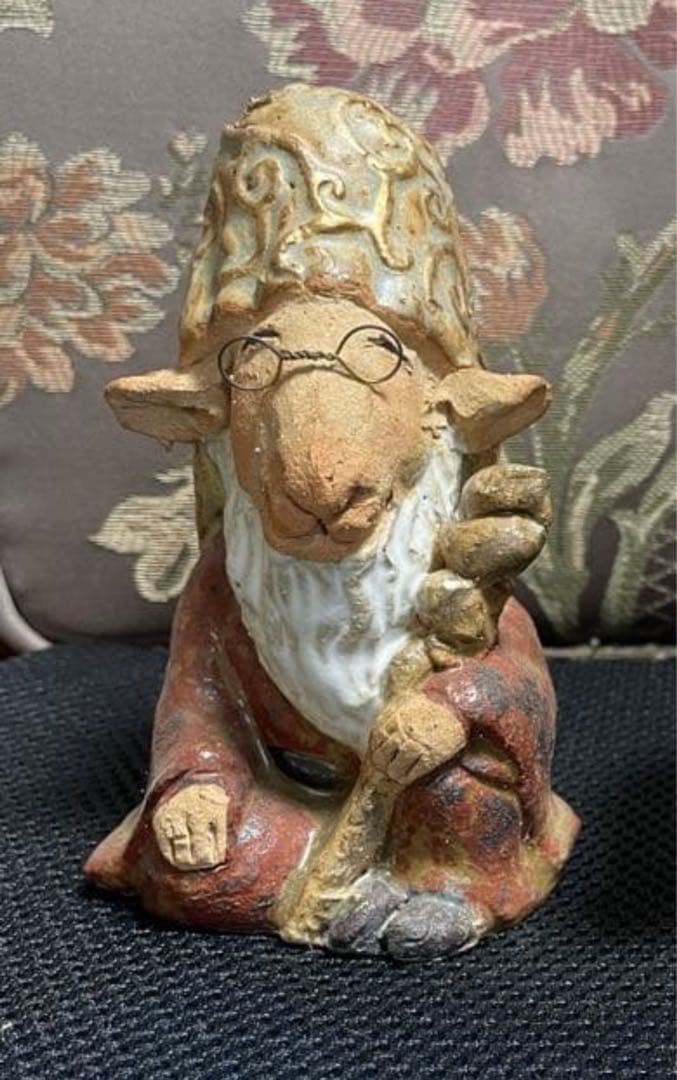 送料込み　ささきようこさん作陶人形　寿老人未