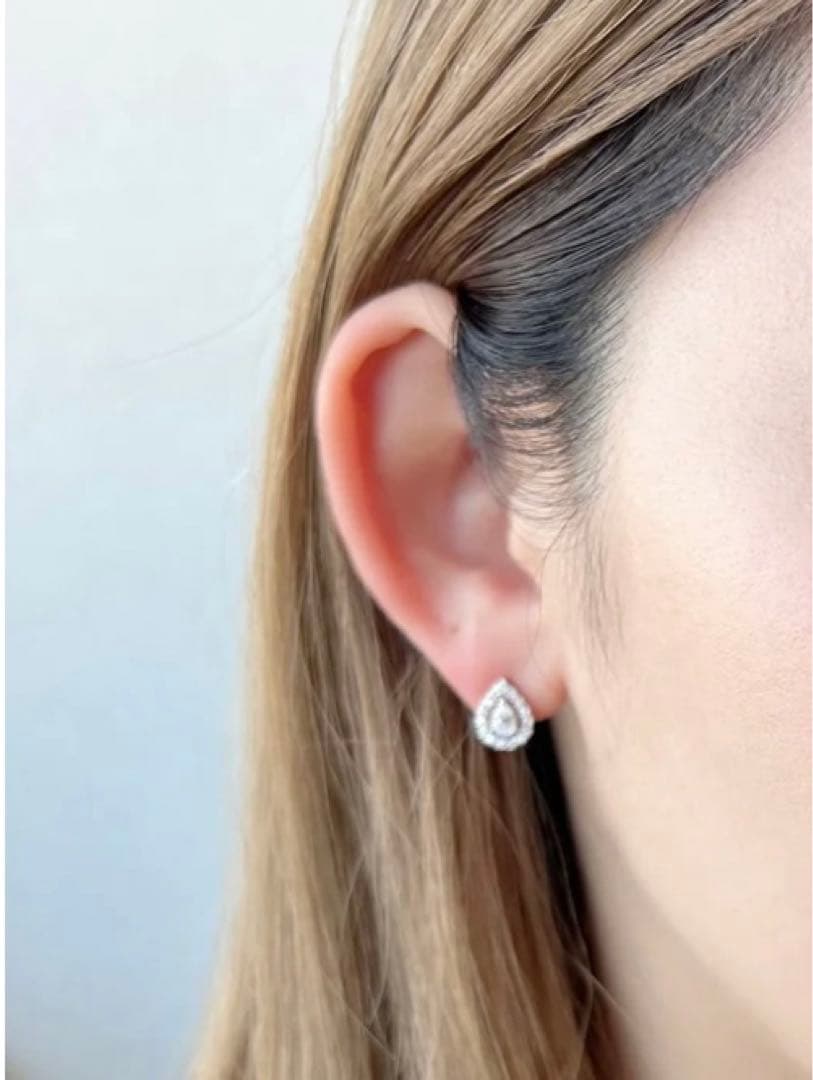 あがさ　櫻井彩子　愛こそ全て　ペアシェイプ　プラチナ　ピアス