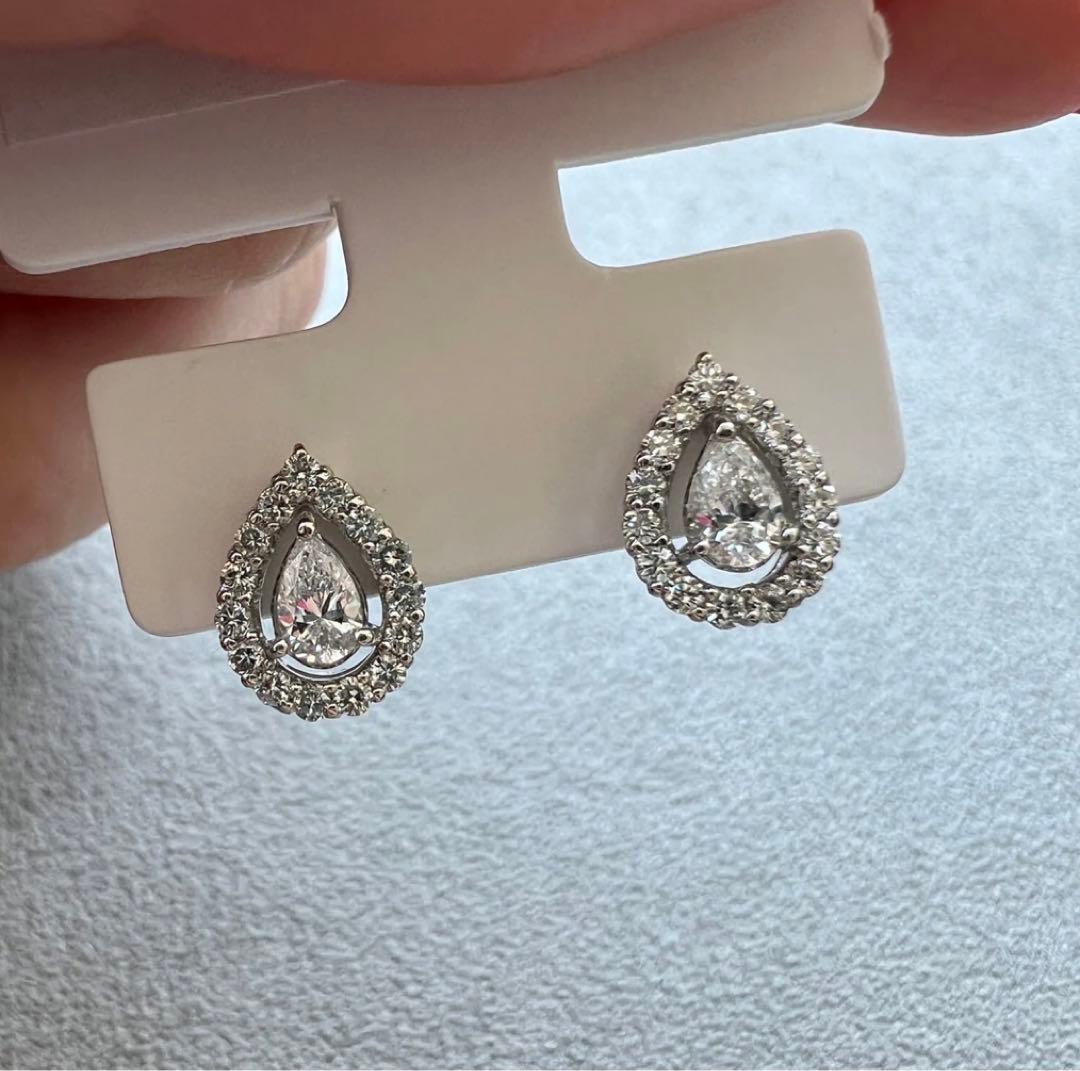 あがさ　櫻井彩子　愛こそ全て　ペアシェイプ　プラチナ　ピアス