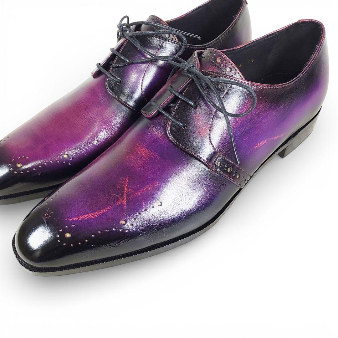 定価4.4万|Mon model|プレーントゥ|パティーヌ|7.5|紫