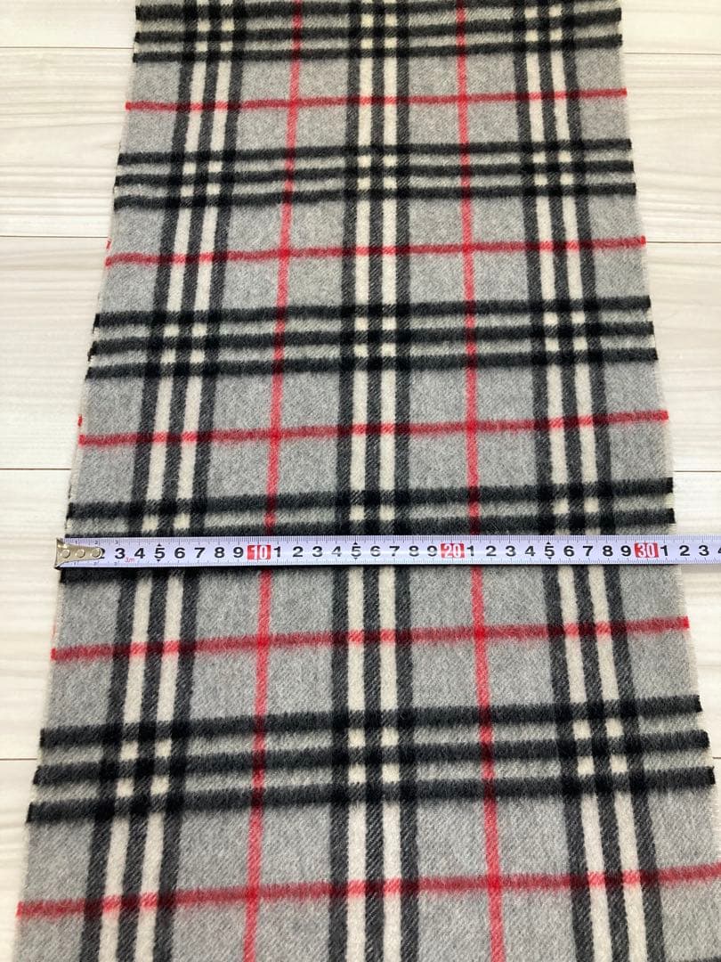 Burberry チェック柄マフラー グレー カシミヤ