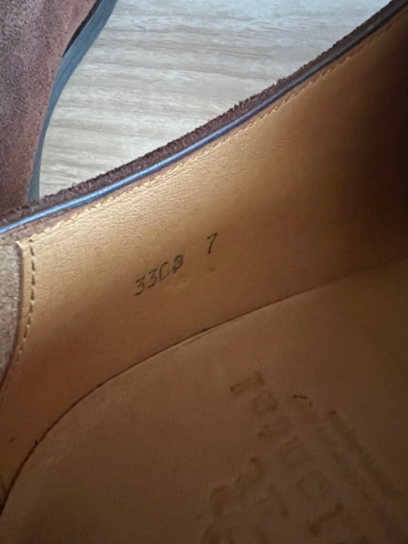 オリエンタルシューメーカー ブラウン スエード シングルモンク 25cm