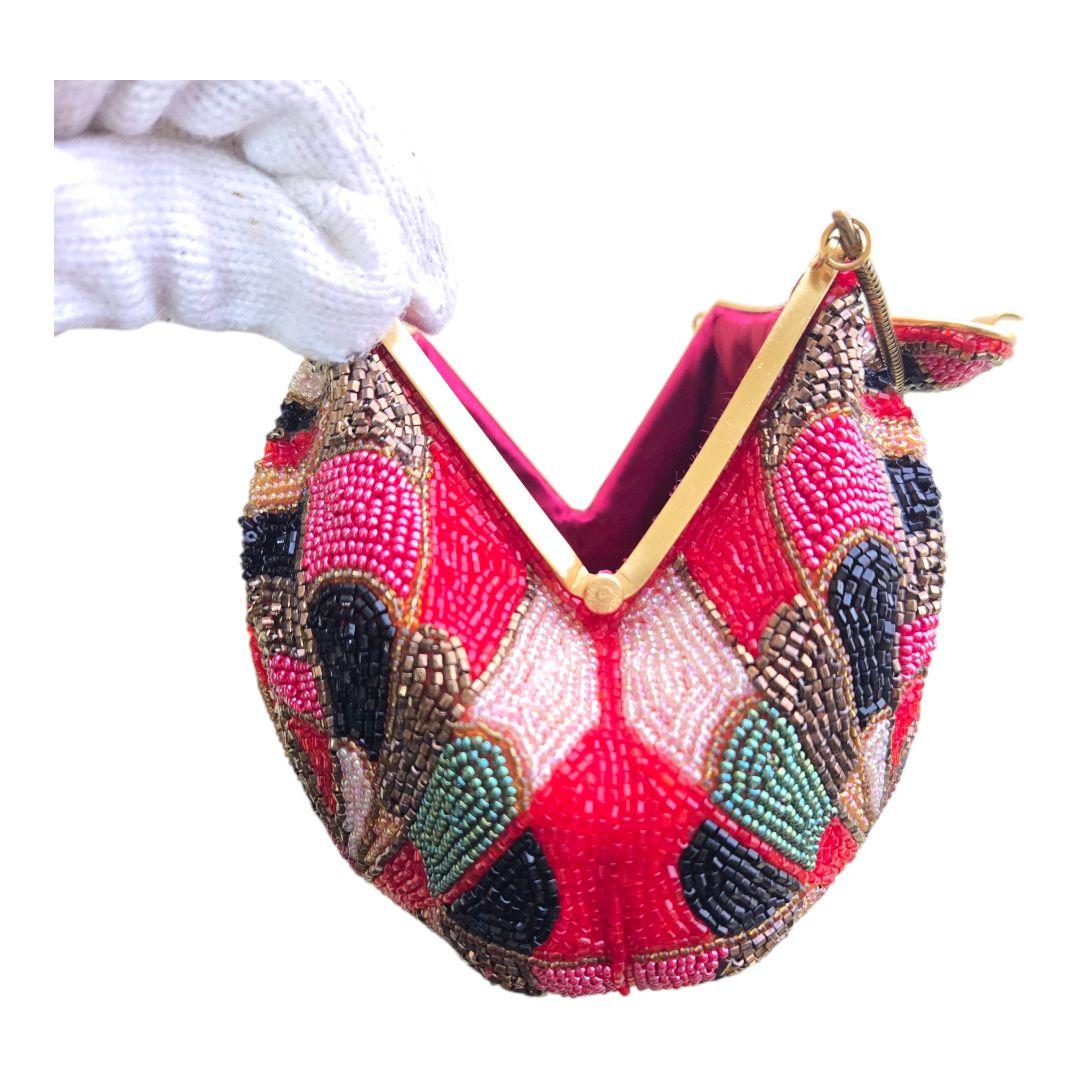 カラフルビーズ装飾パーティーバッグ