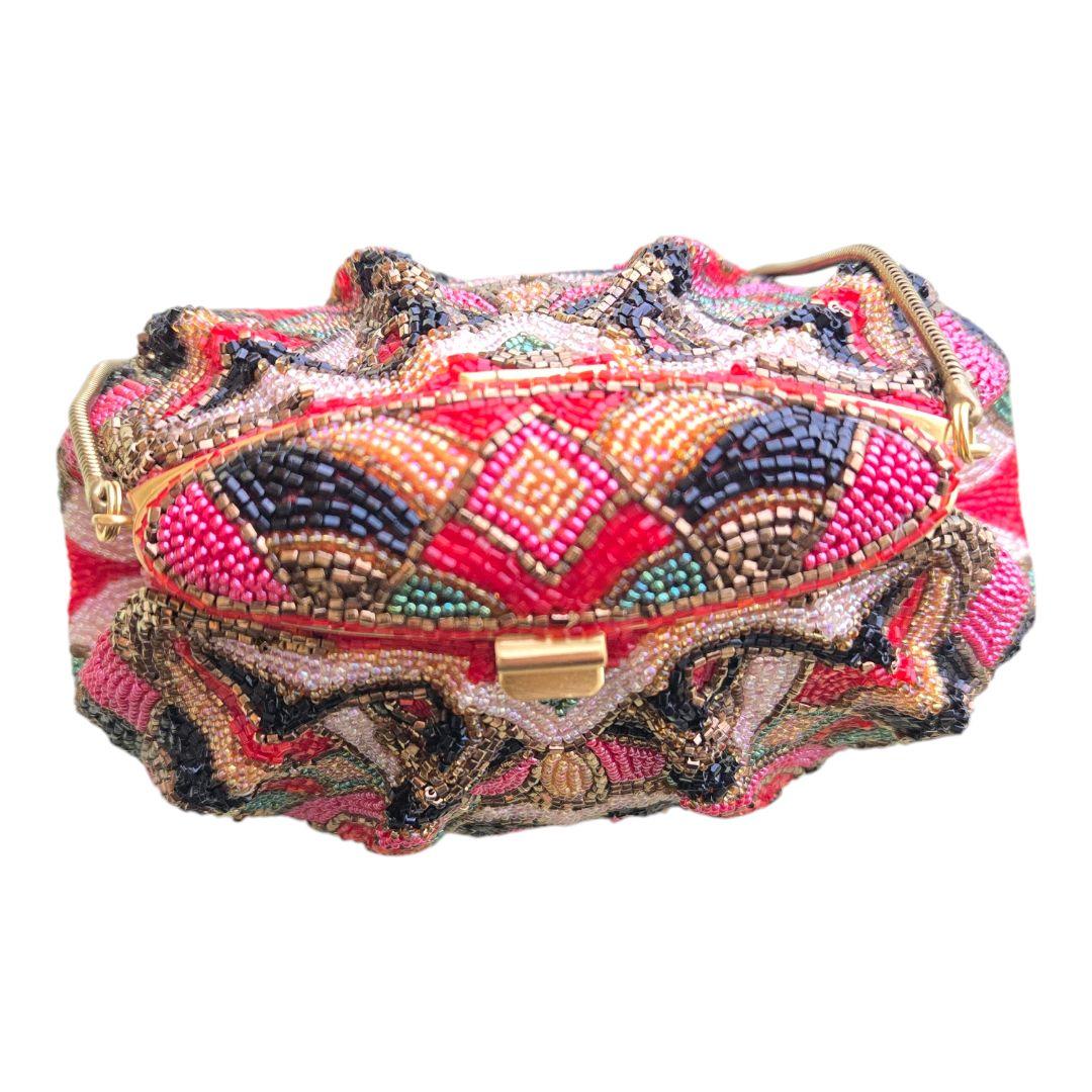 カラフルビーズ装飾パーティーバッグ