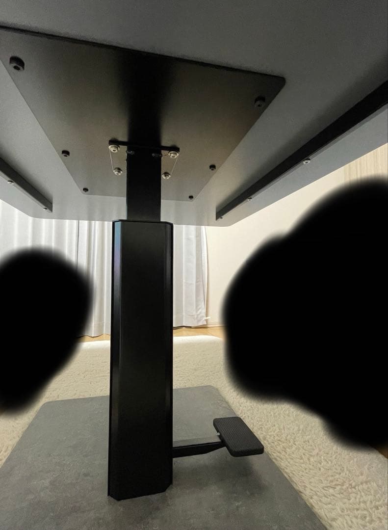 昇降式ダイニングテーブル、ストーングレー