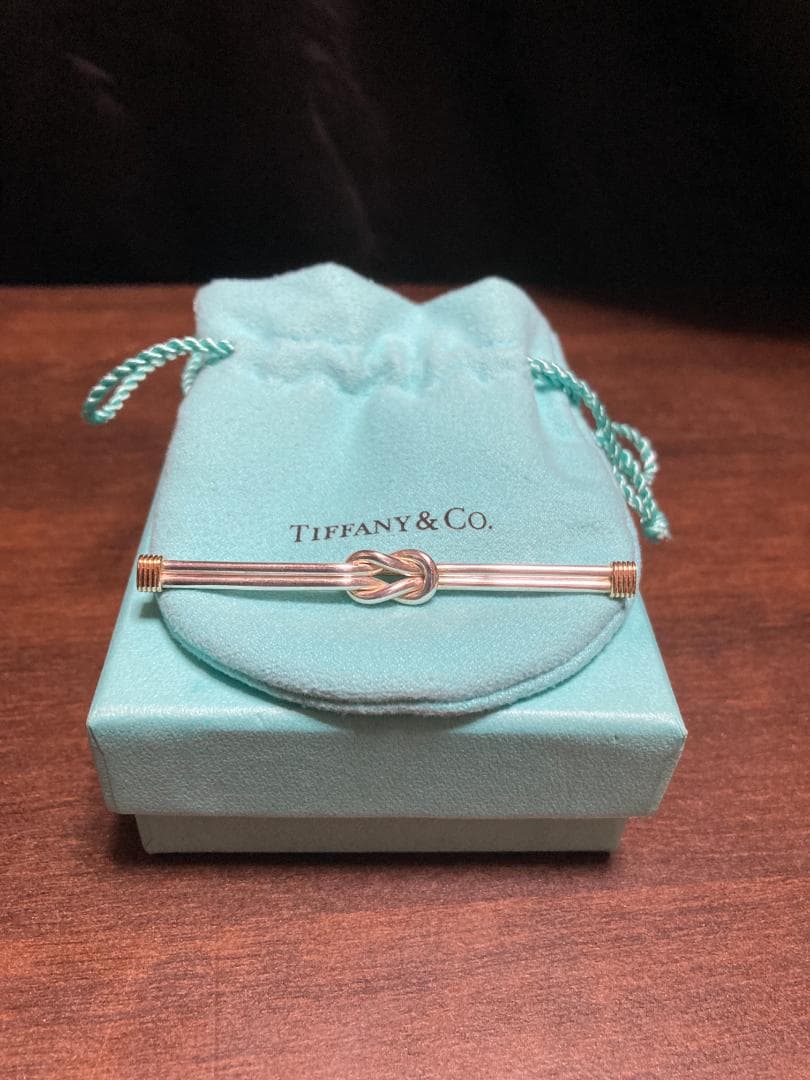 ティファニー ノット コンビ ブローチ K14 シルバー925