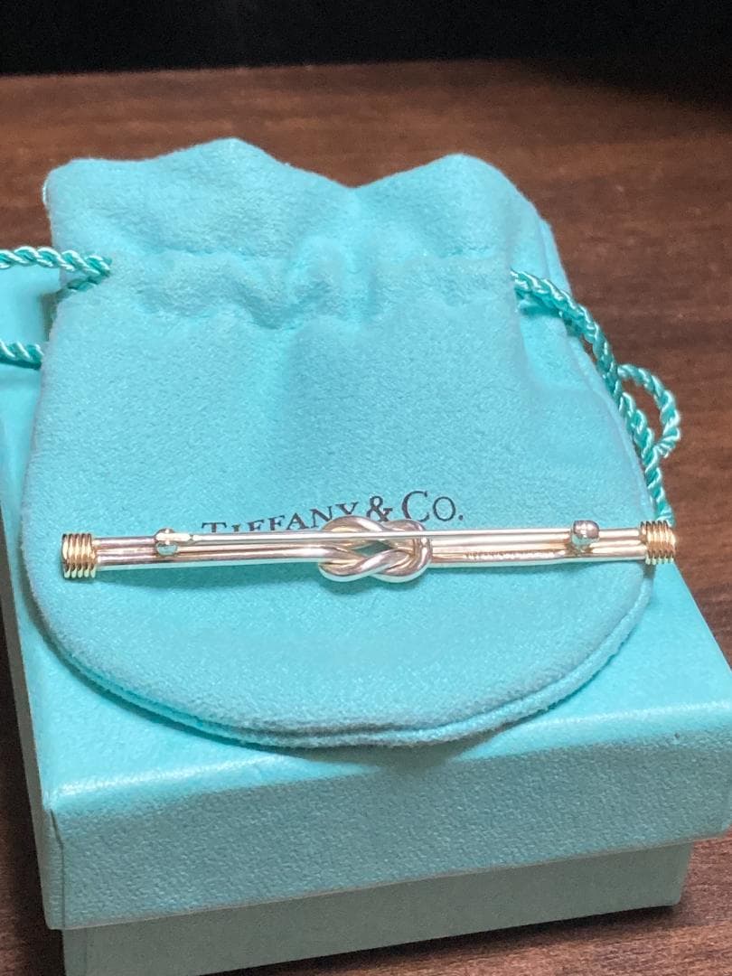 ティファニー ノット コンビ ブローチ K14 シルバー925