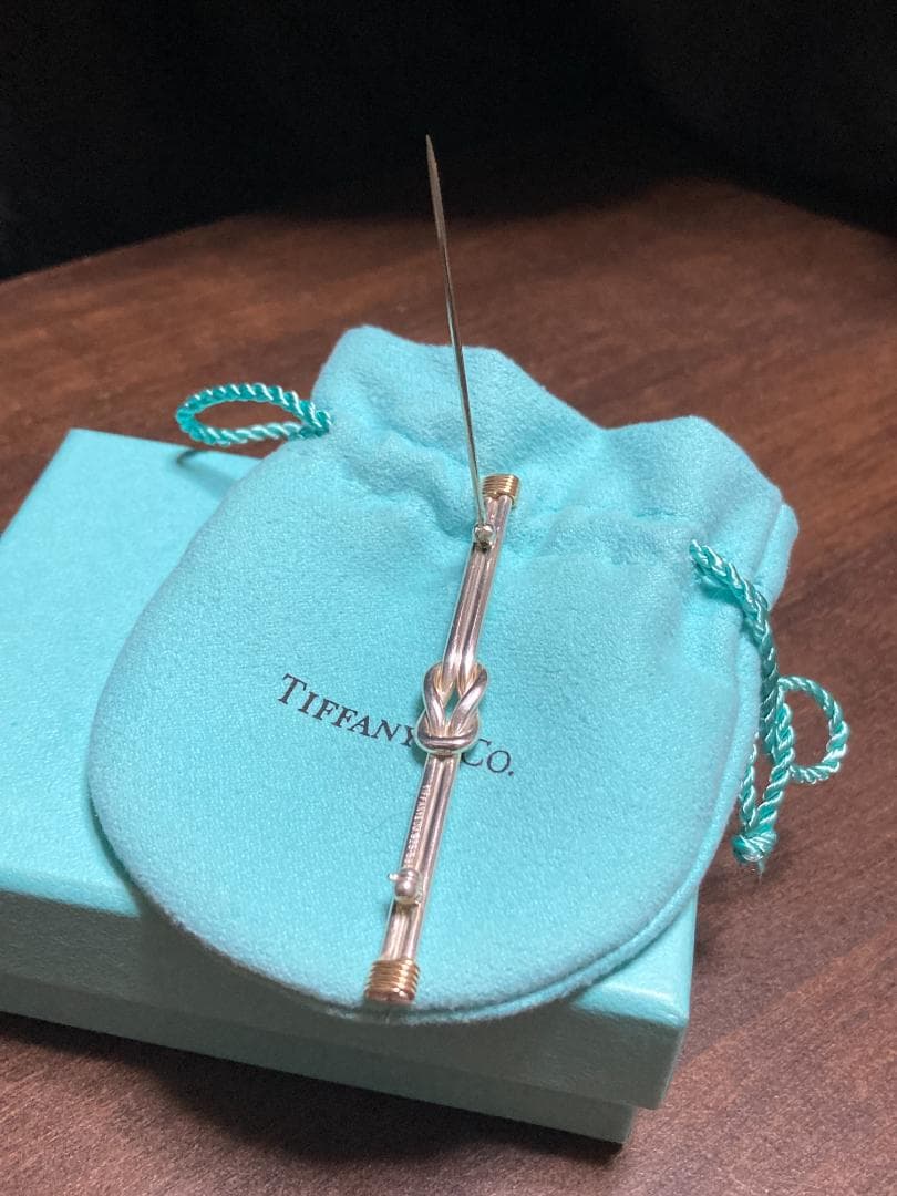 ティファニー ノット コンビ ブローチ K14 シルバー925