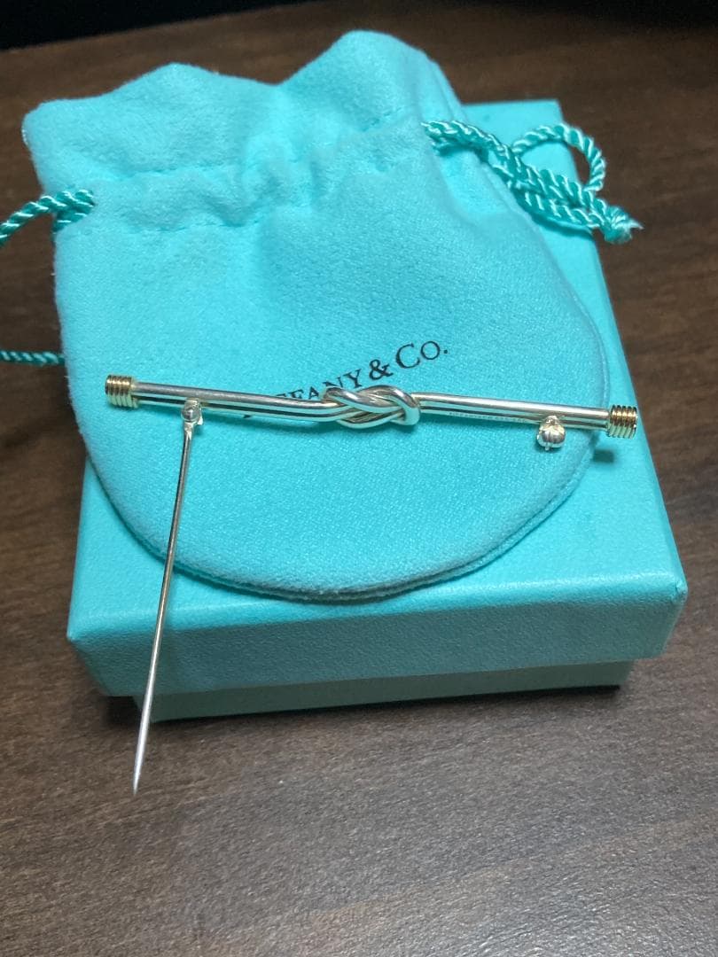 ティファニー ノット コンビ ブローチ K14 シルバー925