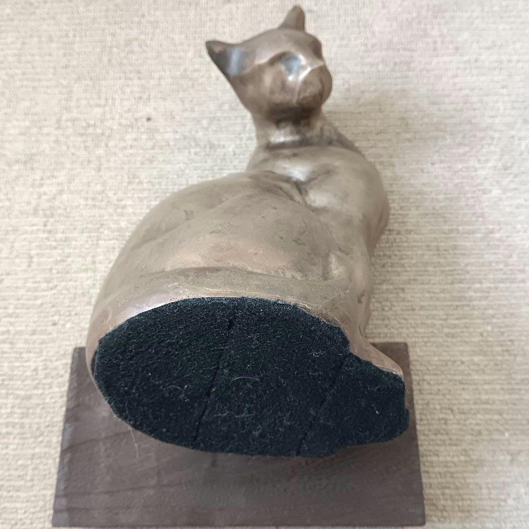 ブロンズ像 【猫】オブジェ 置物 アールデコ 西洋彫刻 高さ約26cm