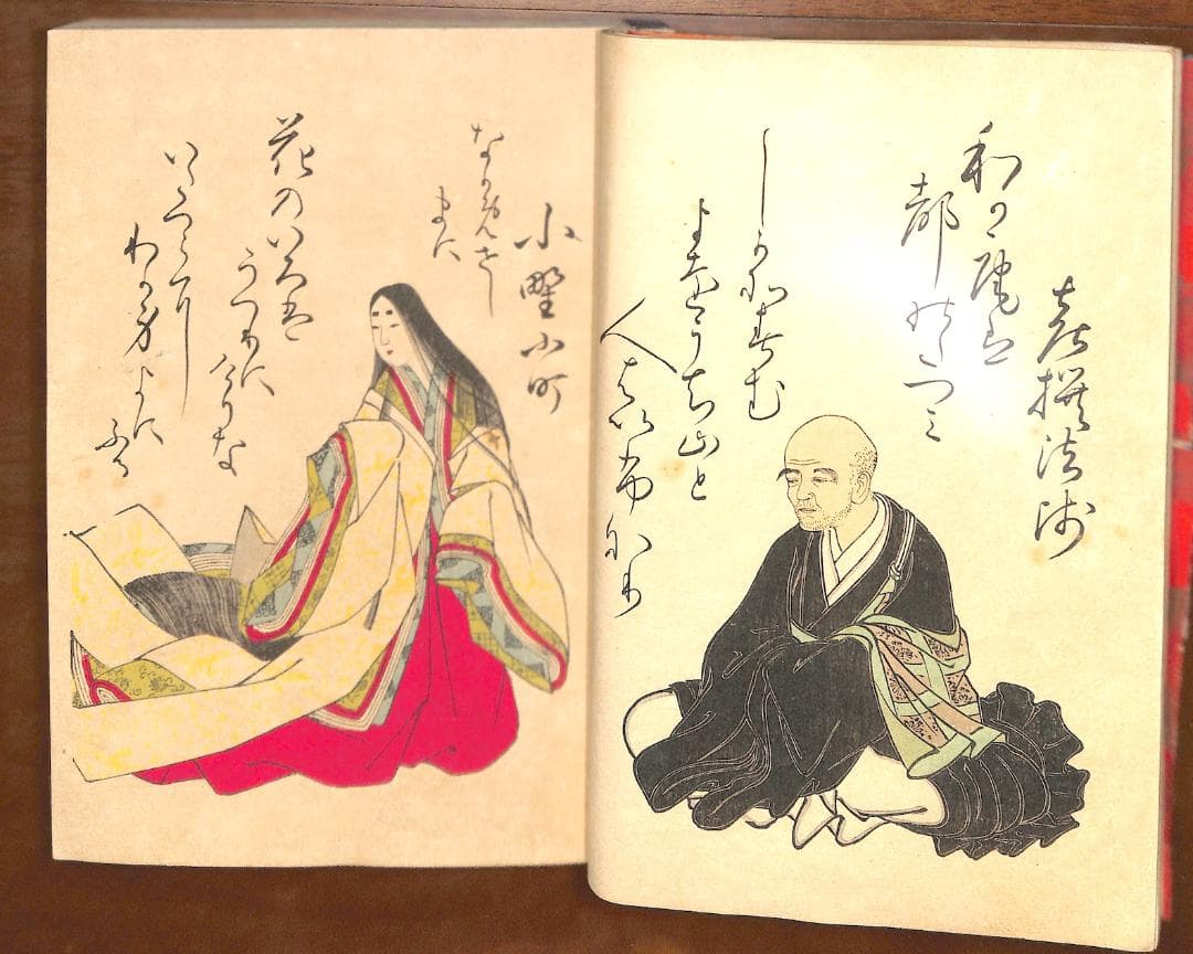 大日本国風会版 小倉百人一首 【木版摺】（大正3年発行・全揃・極美品）