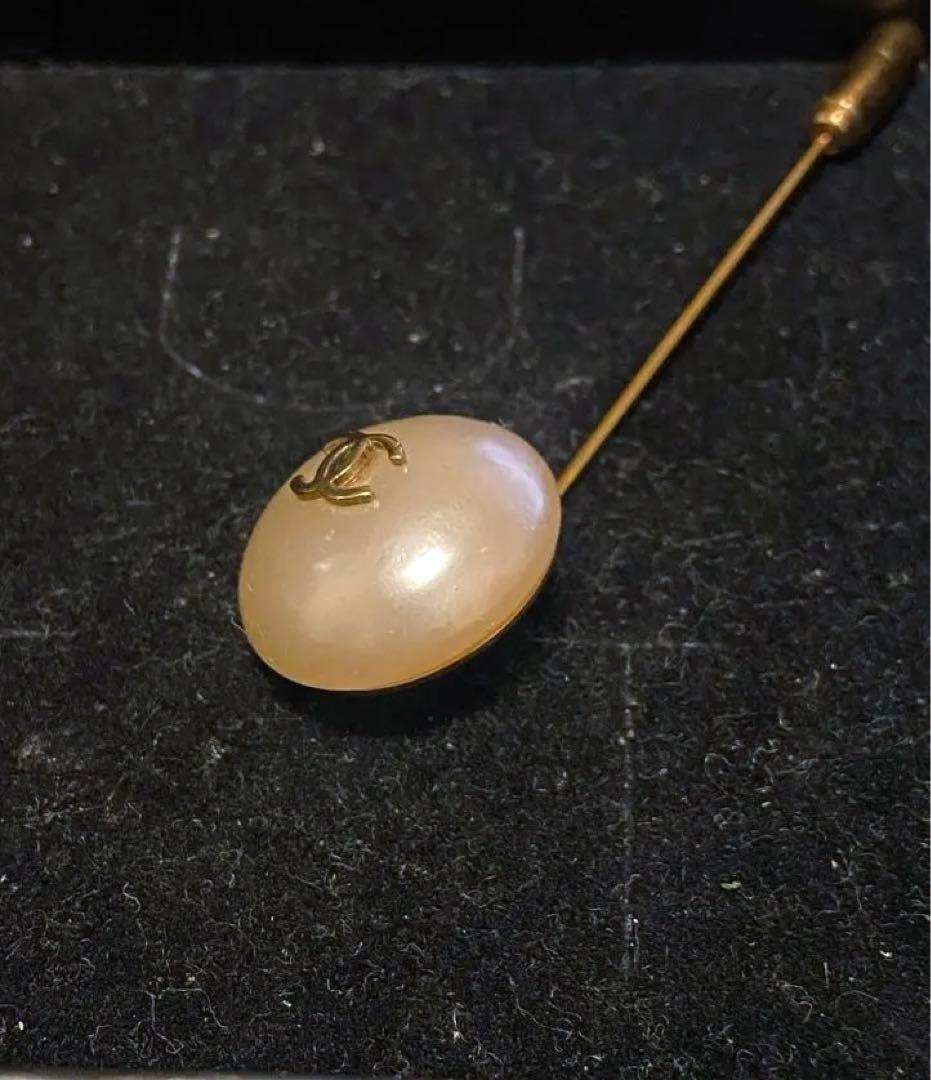 CHANEL パール調ピンブローチ　美品