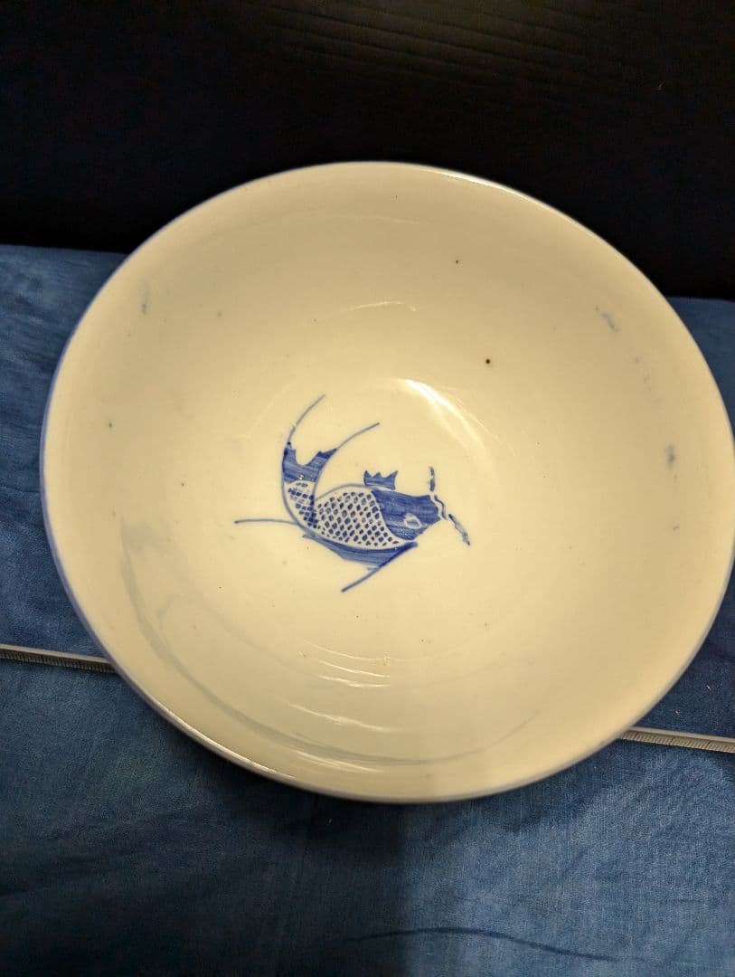 中国景徳鎮染付、魚文器