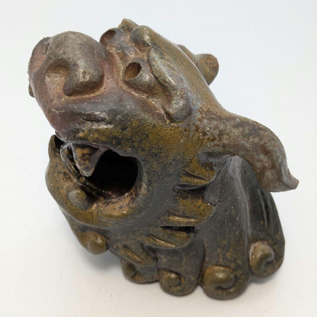 【未使用】岡山県重要無形文化財 浦上善次 備前焼 獅子香炉 共箱共布 置物 香爐