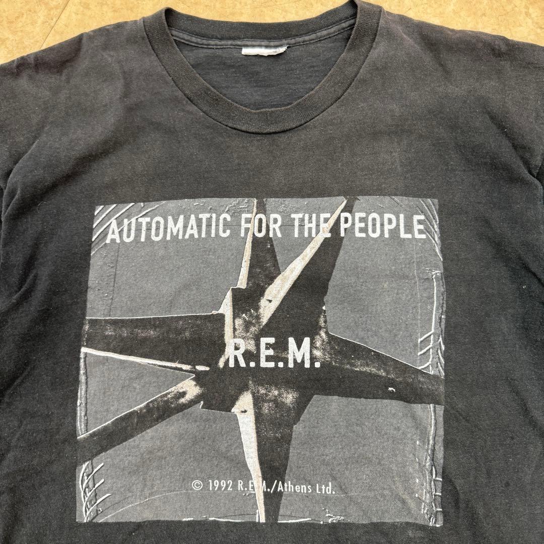 ★90s USA製 ビンテージ R.E.M. 名作 ブラック Tシャツ XL 黒