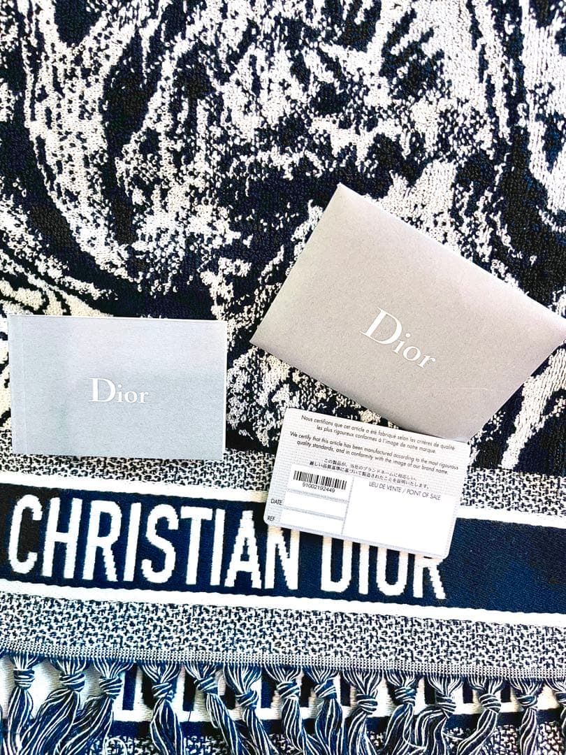 クリスチャン ディオール CHRISITIAN DIOR ビーチタオル ネイビー