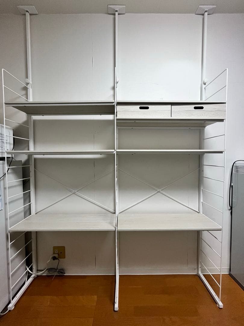 ニトリ　突っ張り壁面収納Nポルダ　ホワイトウォッシュ