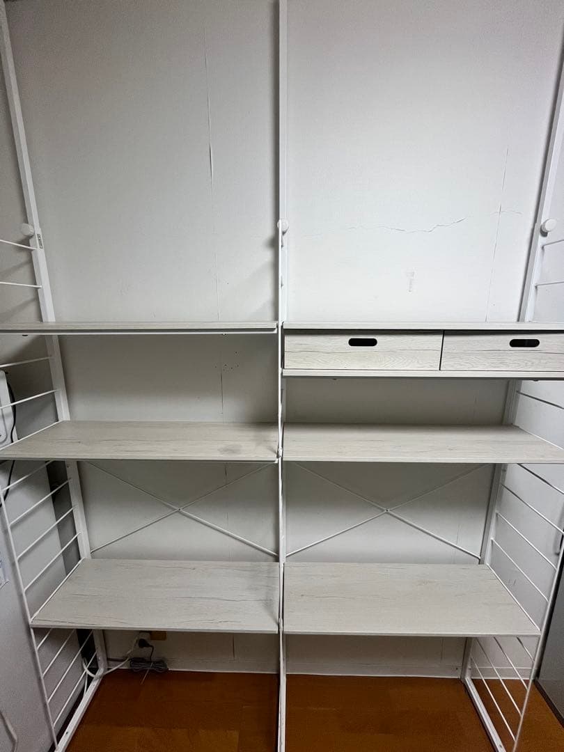 ニトリ　突っ張り壁面収納Nポルダ　ホワイトウォッシュ